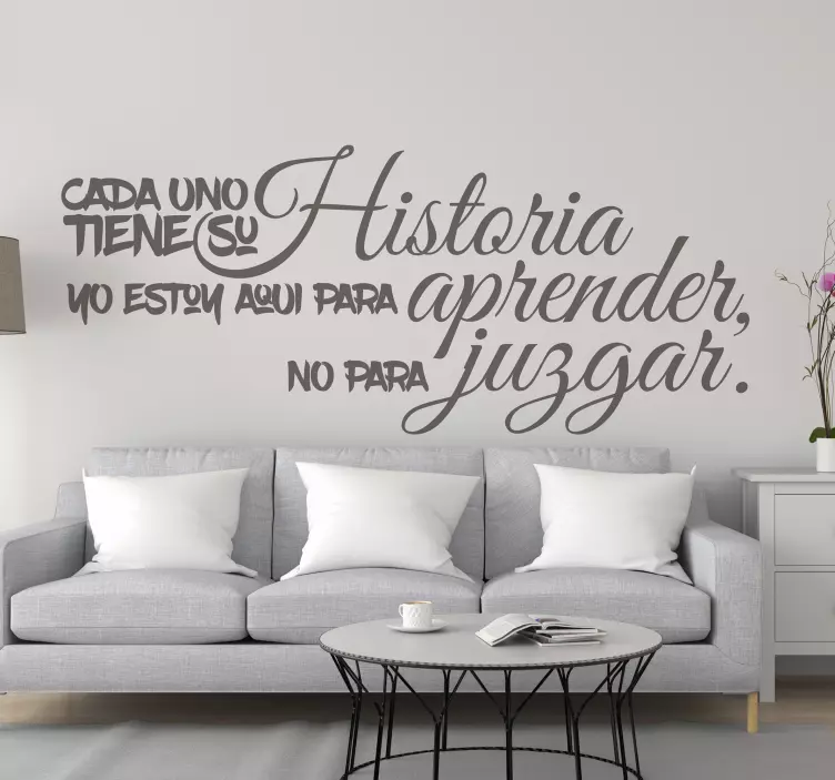 Vinilo pared frase para aprender y no juzgar - TenVinilo