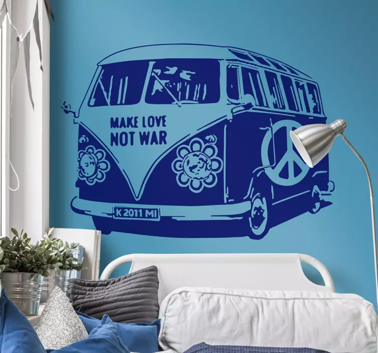 Vinilo decorativo hippie van - TenVinilo