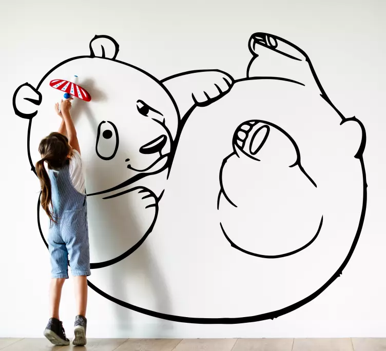 Vinilo ilustración Panda gordo gracioso - TenVinilo