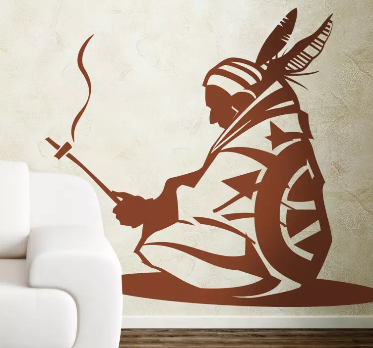 Vinilo decorativo jefe indio - TenVinilo