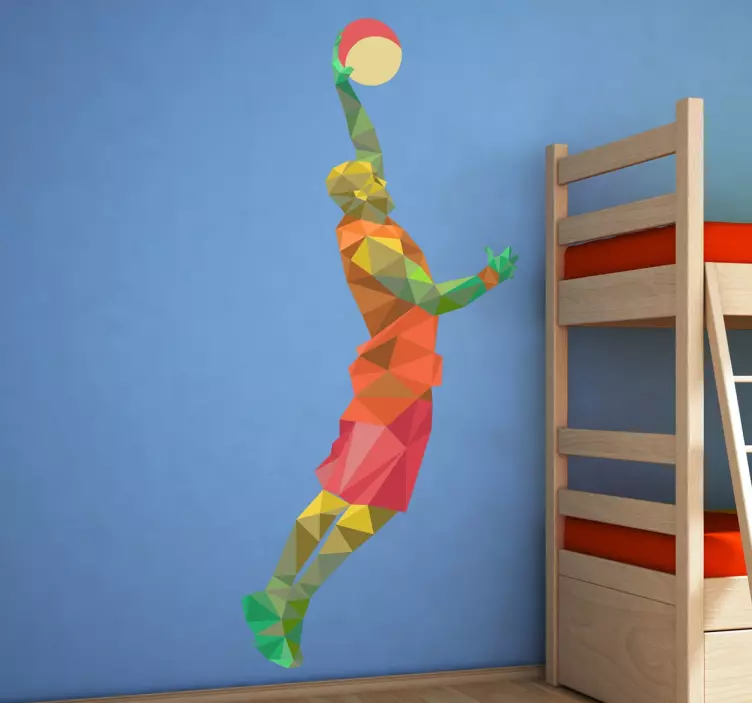 Vinilo decorativo jugador basket geométrico - TenVinilo