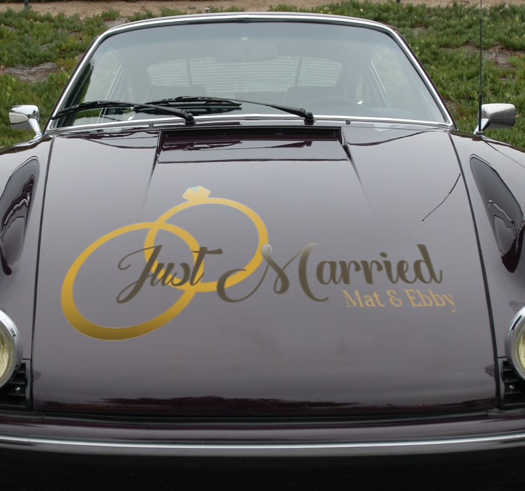 Pegatina boda decorativo Just Married - TenVinilo