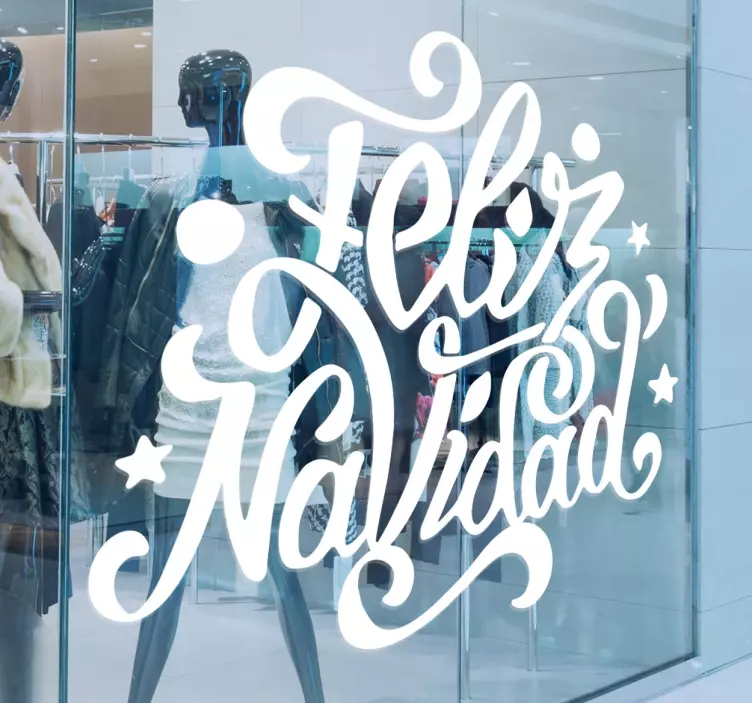 Vinilo decorativo lettering feliz navidad - TenVinilo