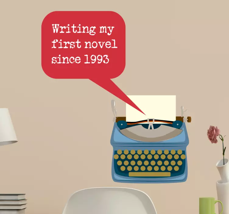 Vinilo pared máquina de escribir personalizada - TenVinilo