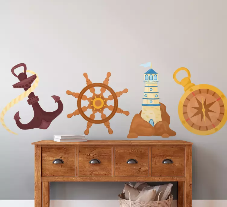 Vinilo marinero Simbolos marinos - TenVinilo