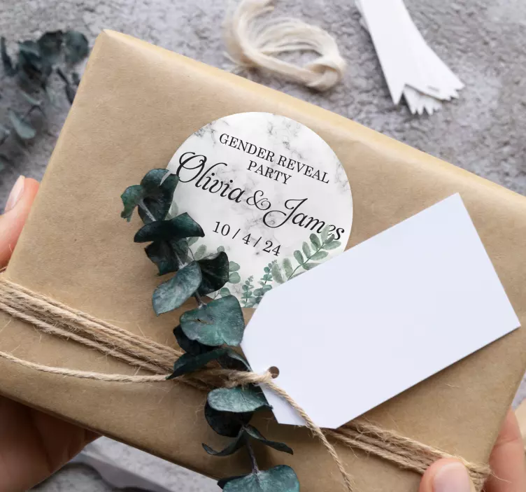 Vinilo decorativo mármol personalizable revelación género - TenVinilo