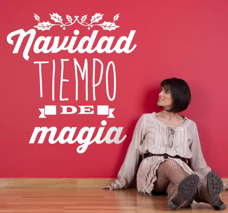 Vinilo decorativo navidad tiempo magia - TenVinilo
