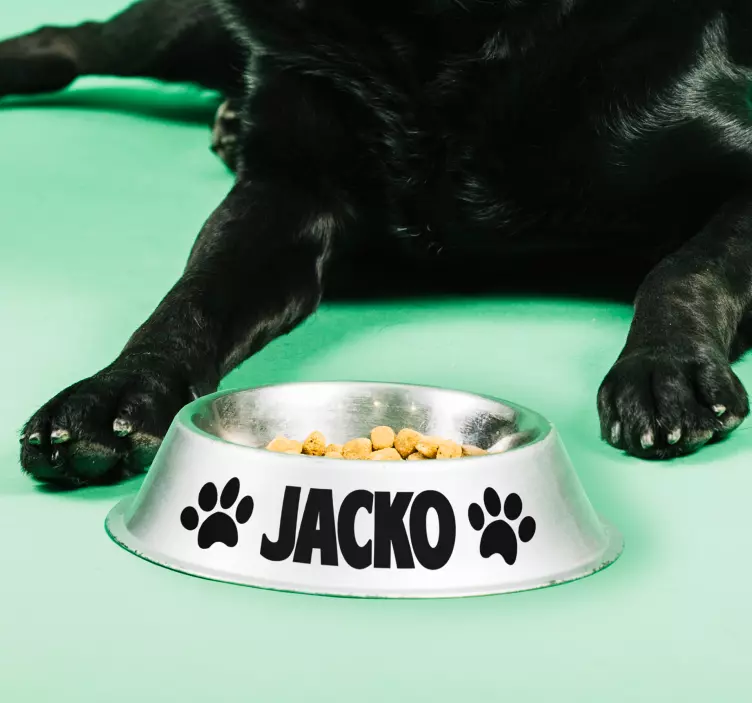 Pegatina perro nombre de perro - TenVinilo