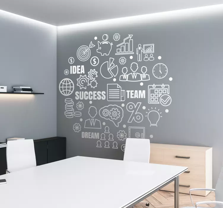 Vinilo para oficina ideograma de negociosIdeograma de negocios - TenVinilo