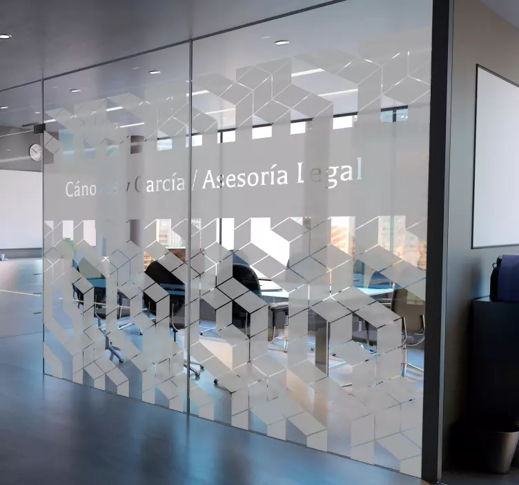 Vinilo para oficina patrón geométrico de cubos personalizables - TenVinilo