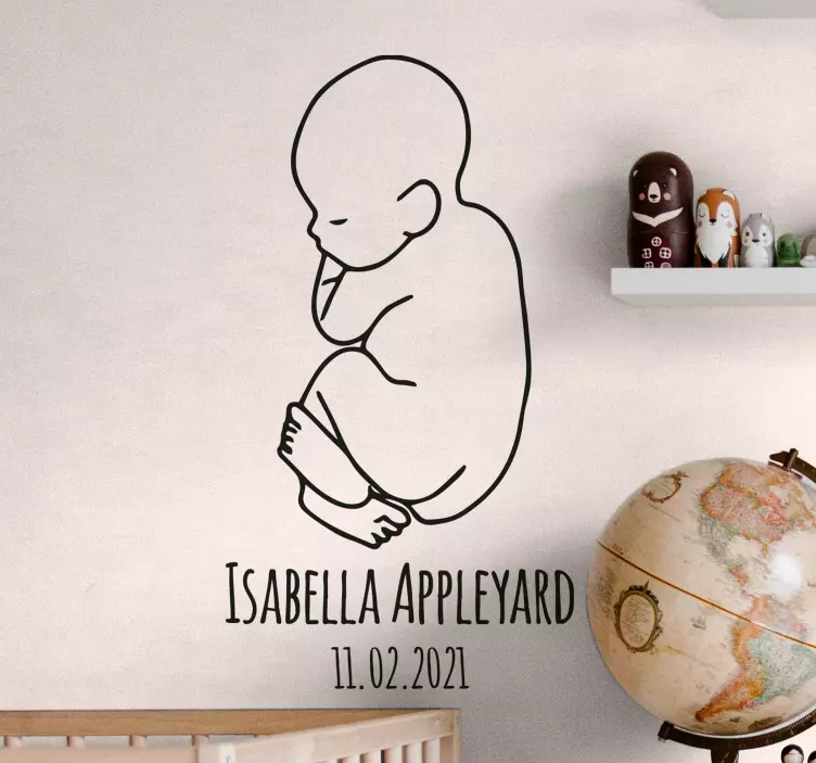 Vinilo persona Bebé personalizado minimalista - TenVinilo