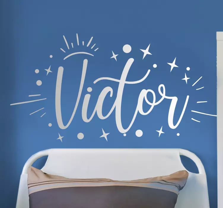 Vinilo habitación juvenil personalizable Estrellas con nombre - TenVinilo