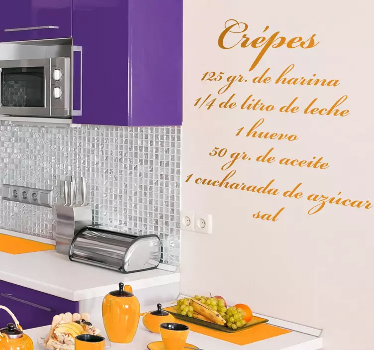 Vinilo decorativo receta crepes - TenVinilo