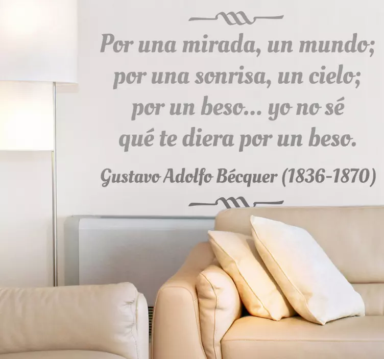 Vinilo decorativo texto Bécquer - TenVinilo