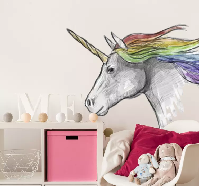 Vinilo decorativo unicornio dibujado - TenVinilo