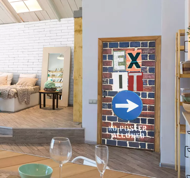 Vinilo pared urban Señal de salida - TenVinilo