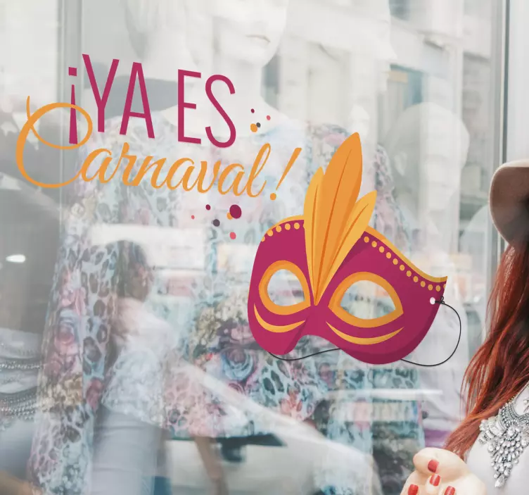 Vinilo escaparate ya es carnaval - TenVinilo