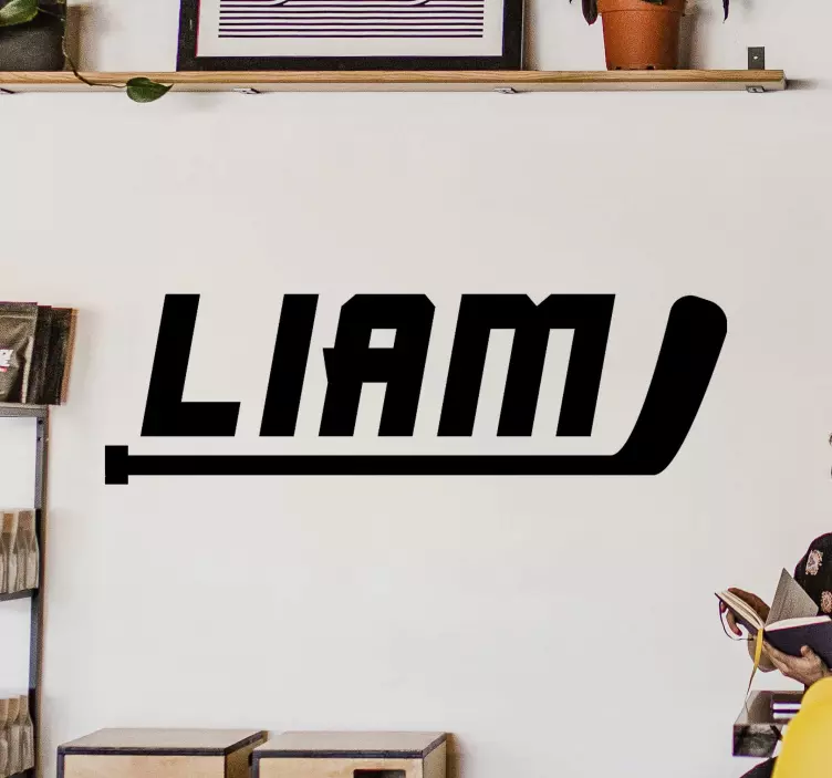 Vinilo deporte diseño de nombre de hockey - TenVinilo