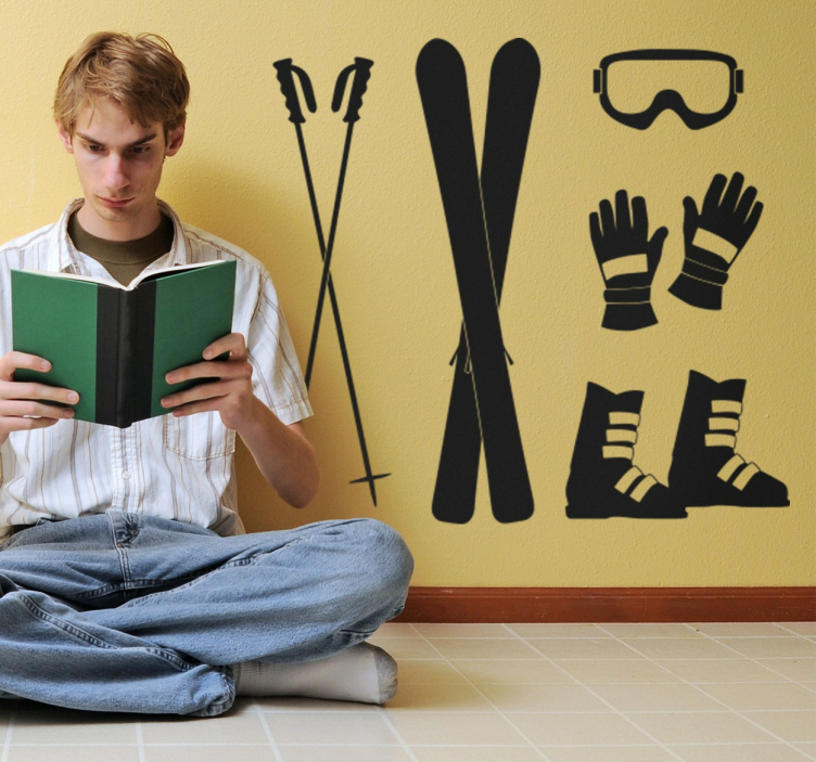 Vinilo deporte extremo colección de material de esquí - TenVinilo