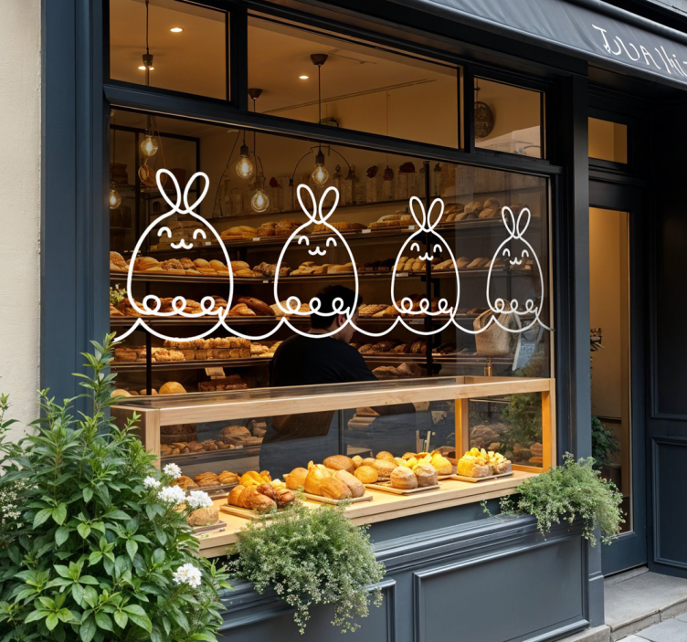 Vinilo escaparate borde del día de pascua - TenVinilo