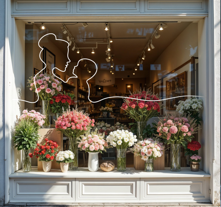 Vinilo escaparate madre de arte lineal - TenVinilo