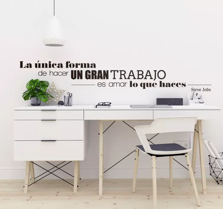 Vinilo frase célebre trabajo Steve Jobs - TenVinilo