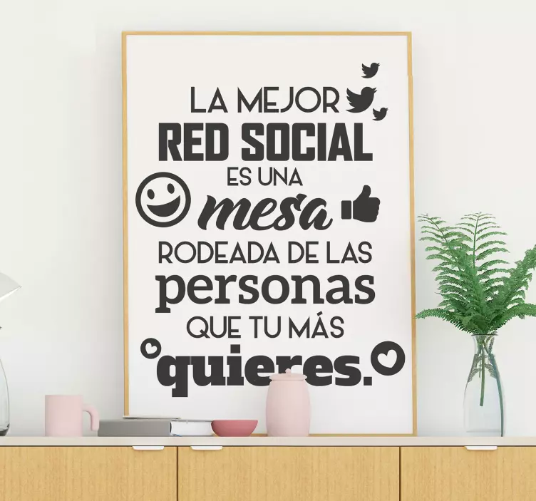 Vinilo frase la mejor red social - TenVinilo