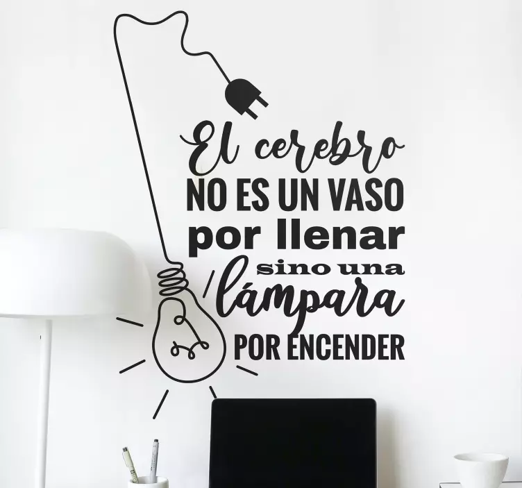 Vinilo frase motivadora con bombilla - TenVinilo