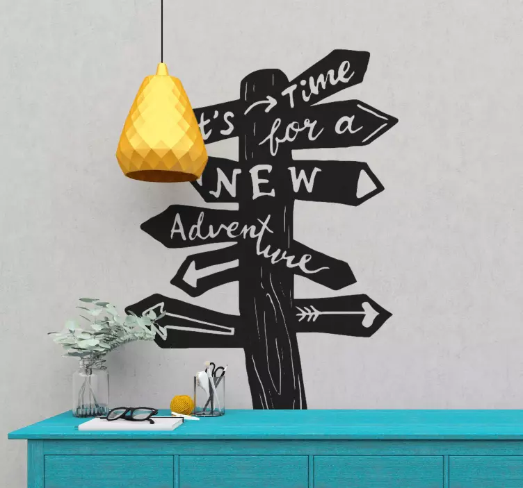 Vinilo frase nueva aventura - TenVinilo