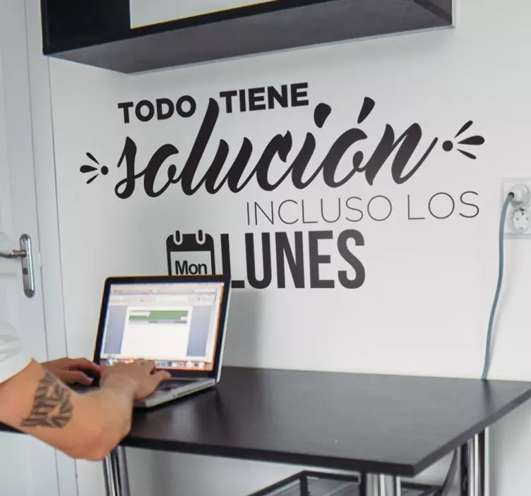 Vinilo pared frase todo tiene solución - TenVinilo