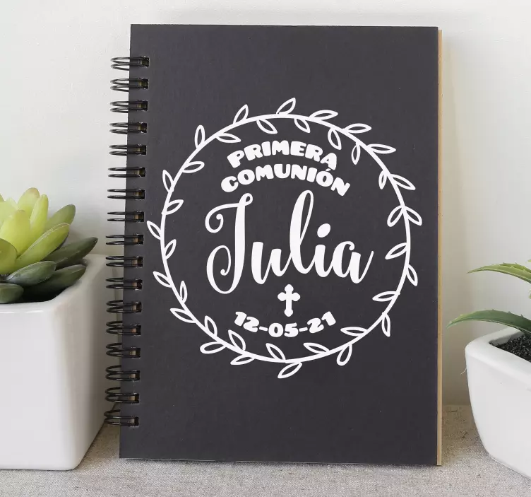 Vinilo frase primera comunion con nombre - TenVinilo