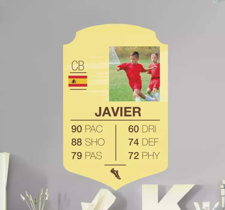 Vinilo fútbol estadísticas de jugador personalizadas - TenVinilo