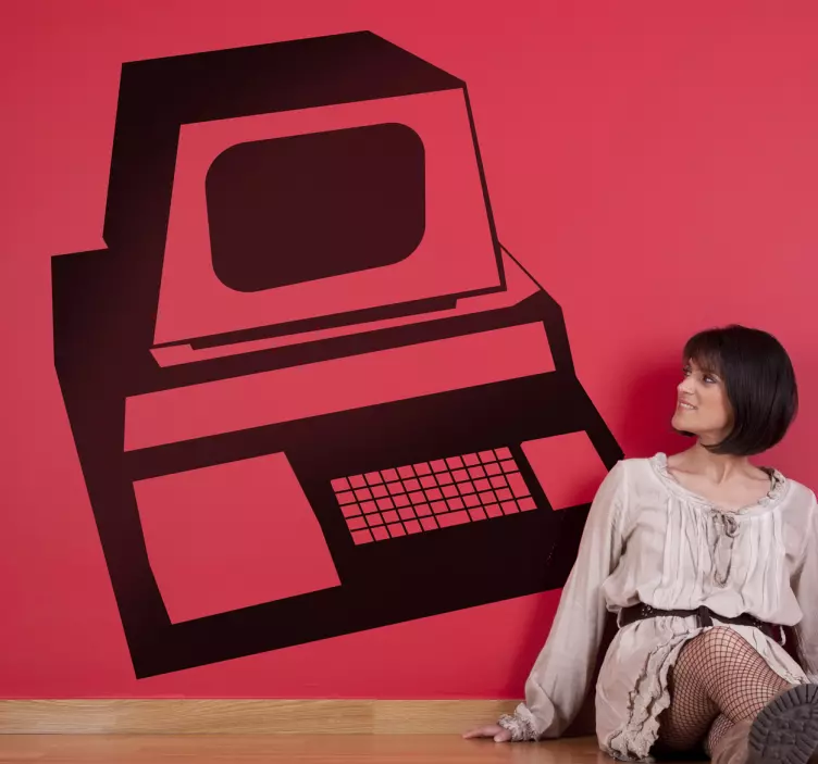 Vinilo ilustraciones de computadora vintage - TenVinilo