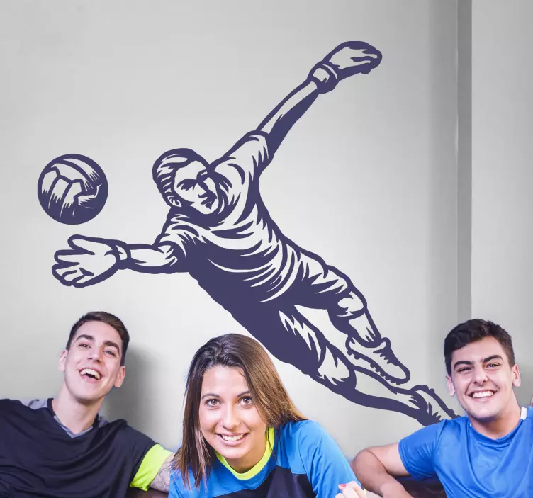 Vinilo juvenil deportes portero saltando - TenVinilo