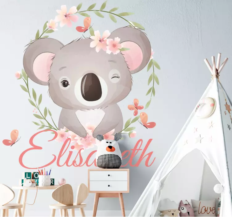 Vinilo infantil ilustración de koala adorable - TenVinilo