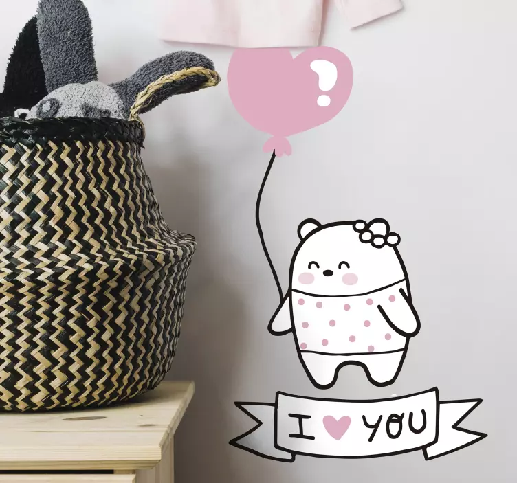 Vinilo infantil lindo globo de corazón - TenVinilo