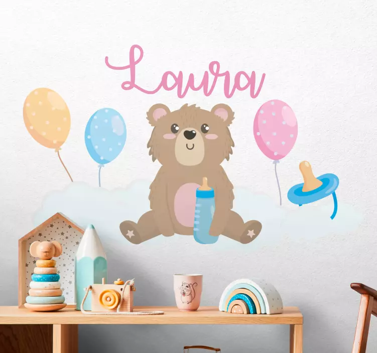 Vinilo infantil lindo oso de peluche - TenVinilo