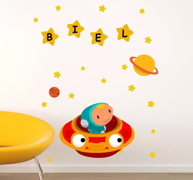 Vinilo infantil personalizable astronauta - TenVinilo