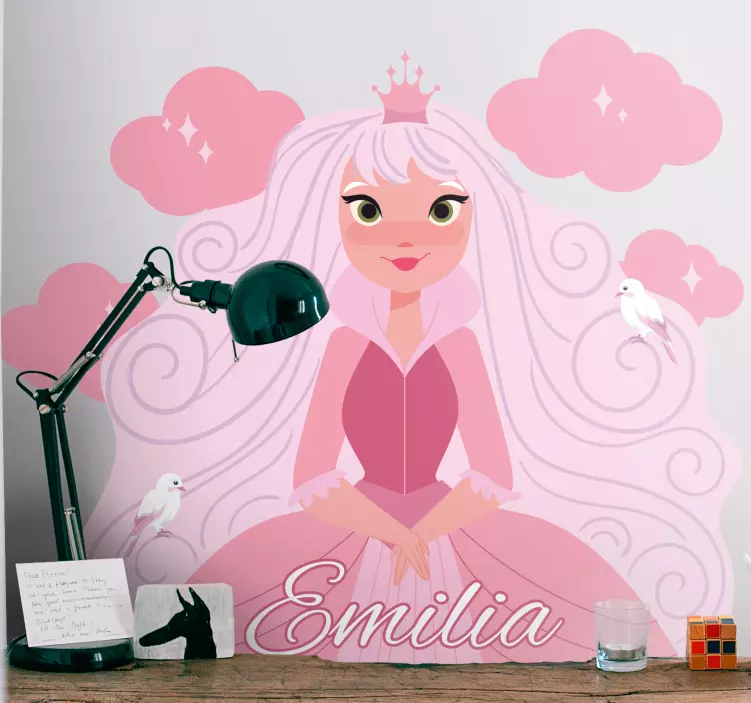 Vinilo infantil personalización de personajes de princesa - TenVinilo