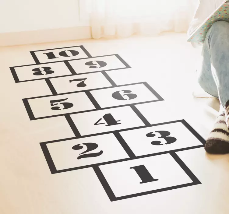 Vinilo infantil rayuela moderna - TenVinilo