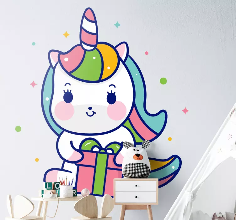 Vinilo infantil regalo de unicornio lindo - TenVinilo