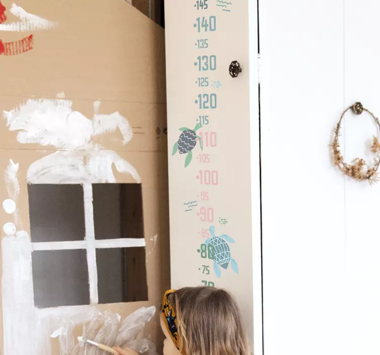 Medidor infantil de pared tortugas - TenVinilo