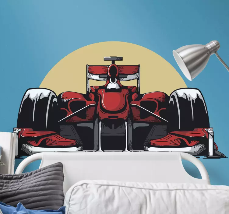 Vinilo motor parte frontal del coche de carreras - TenVinilo