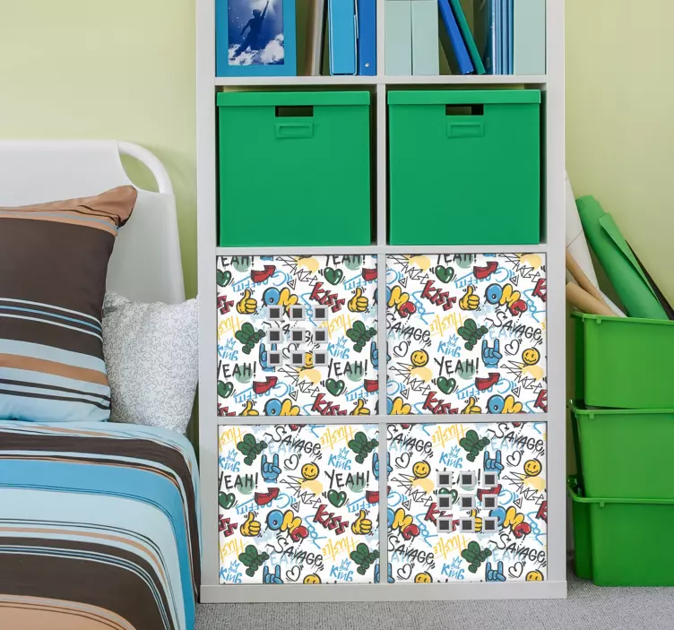 Vinilo para mueble Garabato de graffiti urbano - TenVinilo