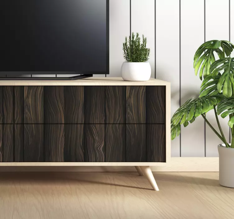Vinilo para muebles hojas oscuras de madera - TenVinilo