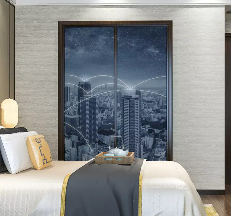 Vinilo para muebles paisaje rascacielos - TenVinilo