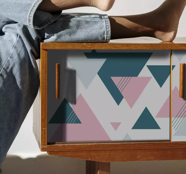 Vinilo para muebles triángulos rosas nórdicos - TenVinilo