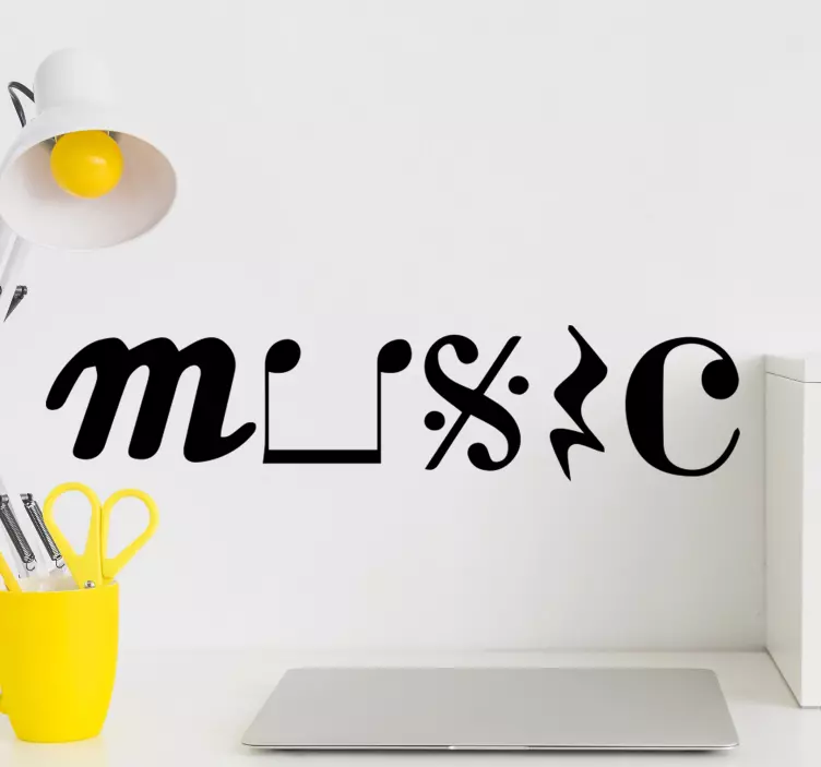 Vinilo de música frase music con notas - TenVinilo