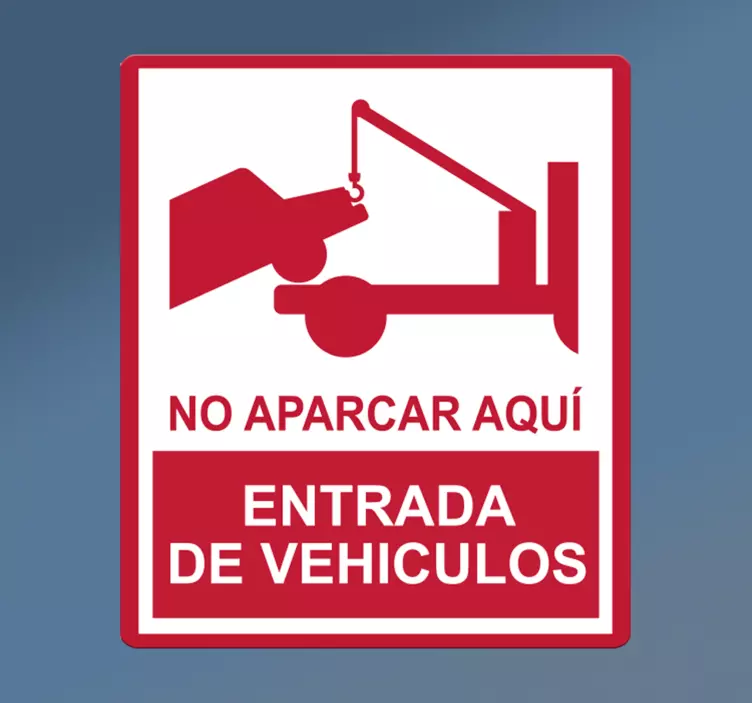Vinilo no estacione aquí señal de tráfico - TenVinilo