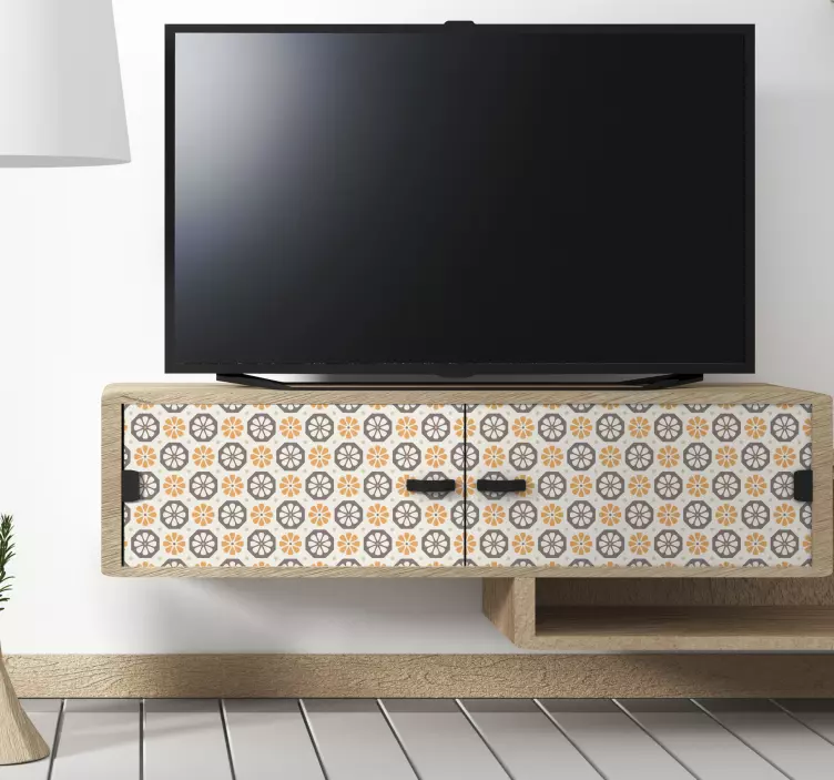 Vinilo ornamental destellos de patrón floral - TenVinilo